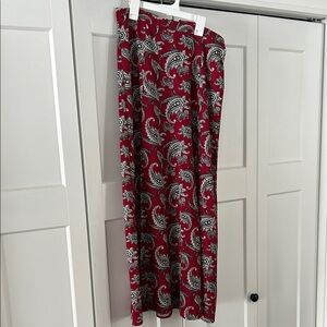 Paisley Print Red and White Skirt